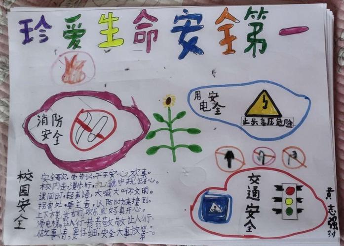 三年一班,安全教育日手抄报