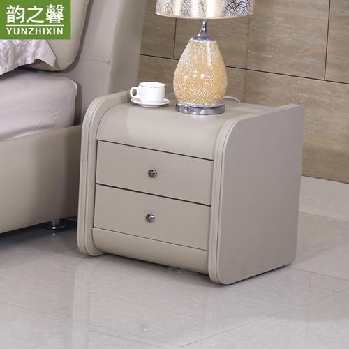 韵之馨 柜子现代卧室床头柜时尚简约抽屉储物皮质床边柜家具田园