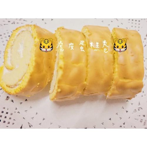 抹茶红豆绵绵biu做的虎皮蛋糕卷