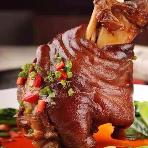 购客2斤整只大肘子猪肘子熟食五香卤酱辣肘子真空即食猪头肉_易购客