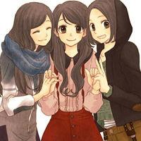 女生头像三个人