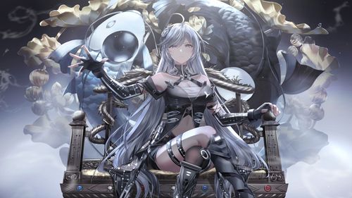 龙椅 宝座 长发美少女4k动漫壁纸