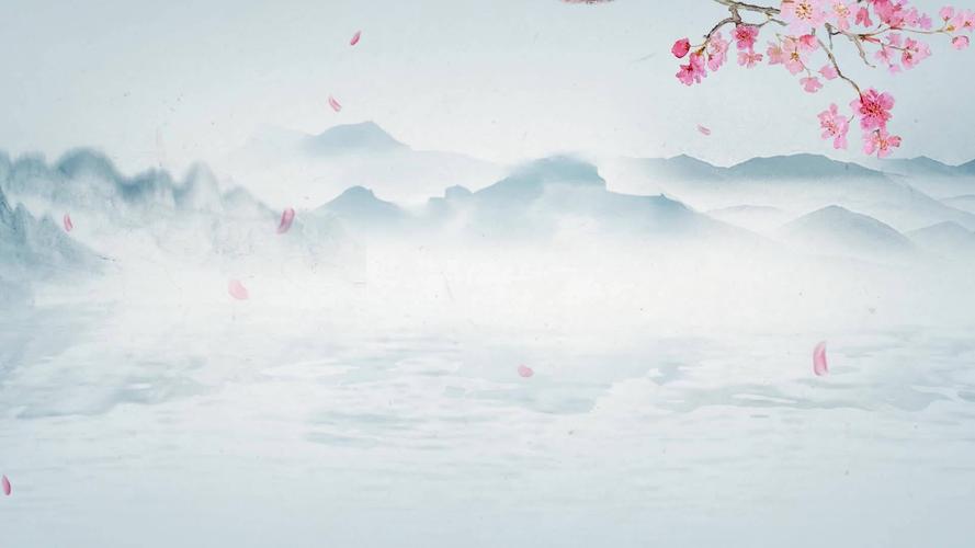 原创水墨led背景诗朗诵水墨山水主题背景