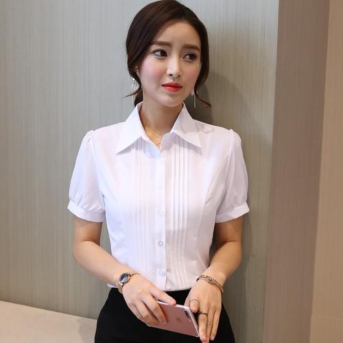 白色女士面试新款衬衫衬衣工作服职业装