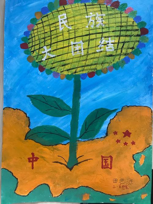 二年级开展民族团结进步教育绘画篇