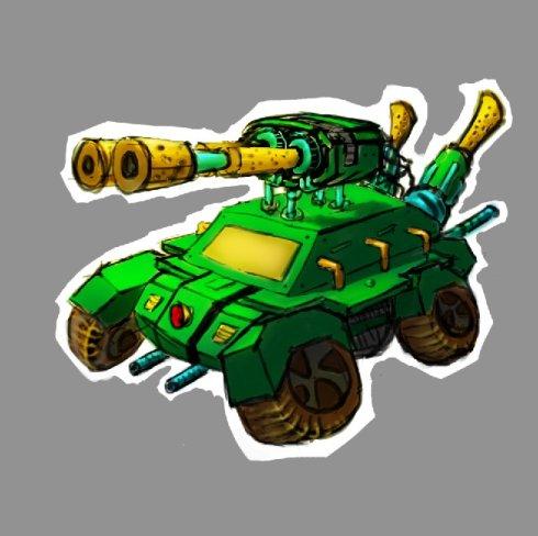 一直都喜欢画写实的,最近画了张卡通的战车,还挺好玩,拿出来晒