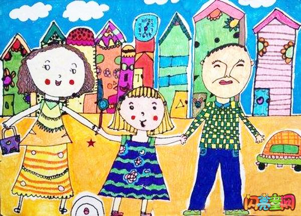 我爱我家儿童画绘画作品欣赏