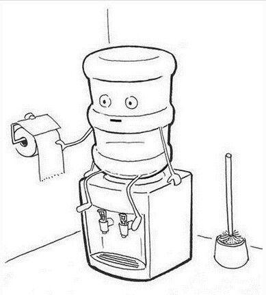 卡通饮水机简笔画