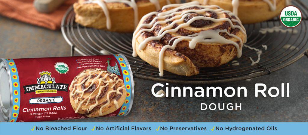 organic cinnamon rolls with icing