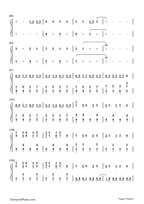 三叶的主题音乐简谱数字的多谢