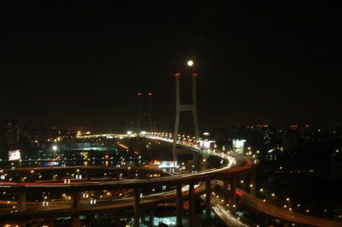 习摄"上海南浦大桥"夜景