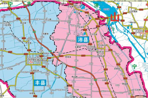 2018年江苏徐州市交通旅游行政乡镇地图沛县丰县睢宁县邳州新沂市
