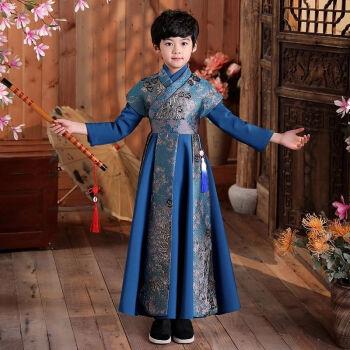 稚气喵汉服男童儿童古装汉服冬款男孩演出服拜年服男童唐装中国风春秋