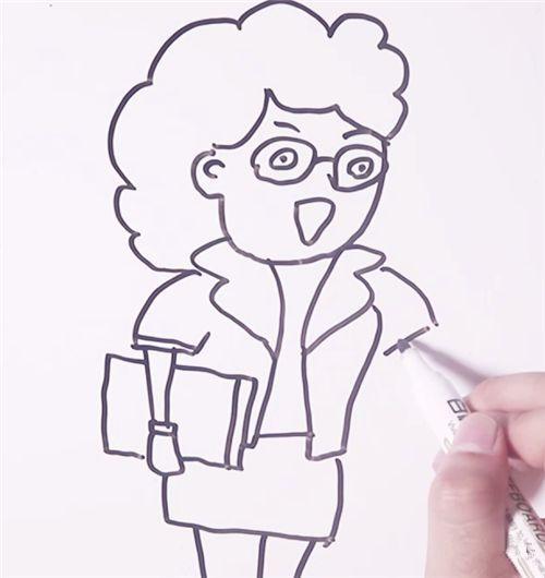 教师节老师简笔画的画法