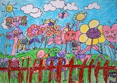 《我的梦幻花园》少儿绘画作品儿童画网络美-144kb