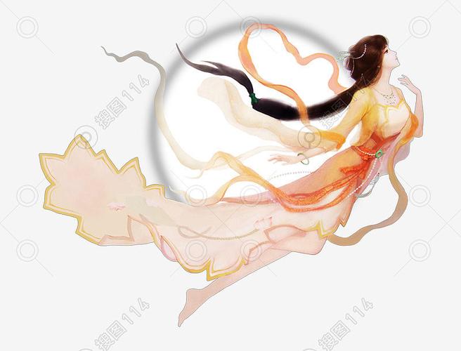 高清嫦娥插画图片免费下载,图片主题是设计元素,使用场景是卡通手绘