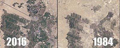 绿色改变中国50万米高空看32年变迁卫星影像展示绿化奇迹