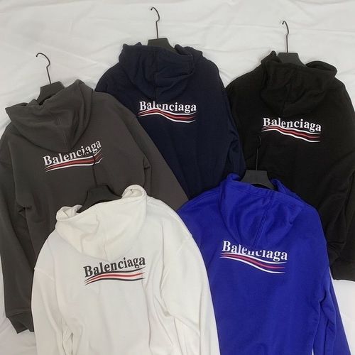 BALENCIAGA卫衣,巴黎世家卫衣真假细节 巴黎世家秋冬新款纯棉潮可乐条印花圆领男女同款连帽卫衣情侣外套