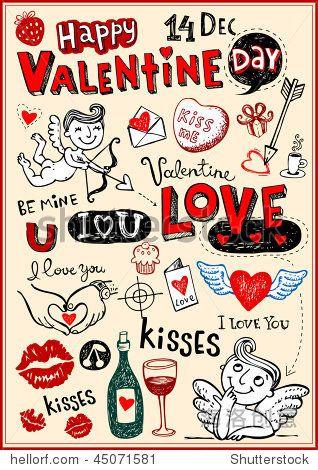 矢量情人节涂鸦集-假期,插图/剪贴图-海洛创意(hellorf)-shutterstock