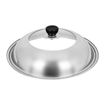 锅盖家用炒锅锅盖通用锅盖不锈钢炒菜锅盖子303234cm组合玻璃盖型号32