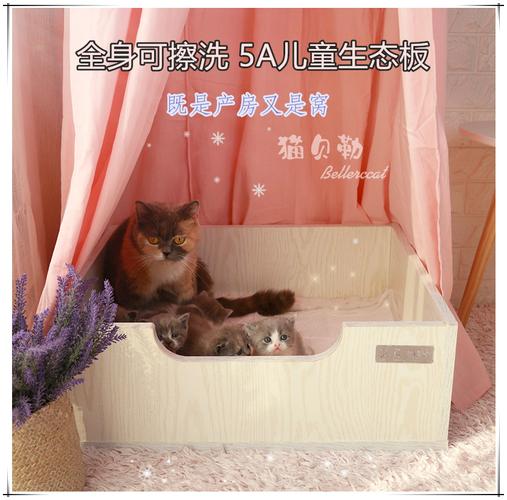 可擦洗实木猫产房宠物猫产箱孕猫床生猫用孕期猫怀孕窝繁育猫生产