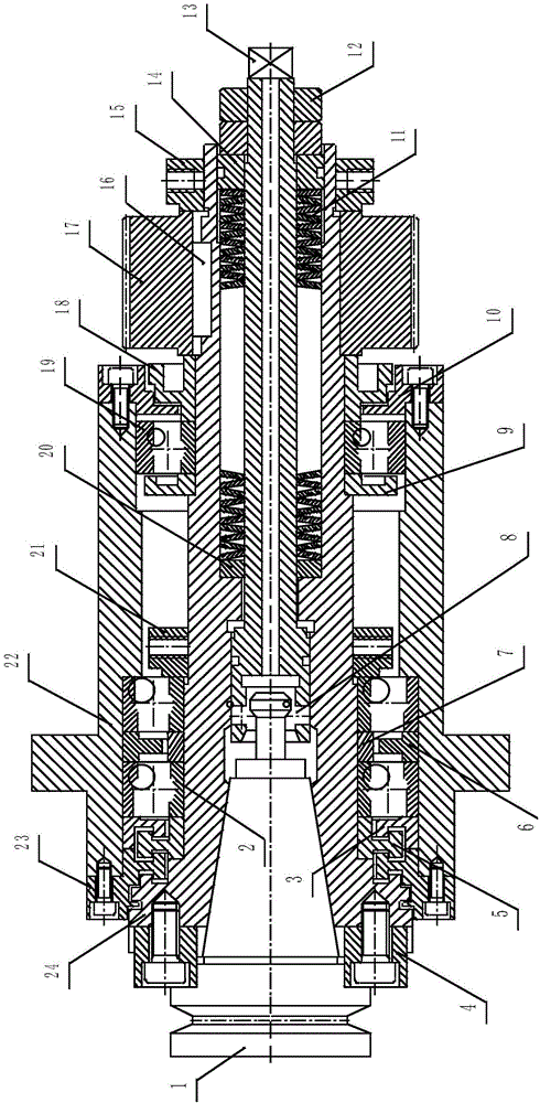 一种立式加工中心刀具主轴结构的制作方法