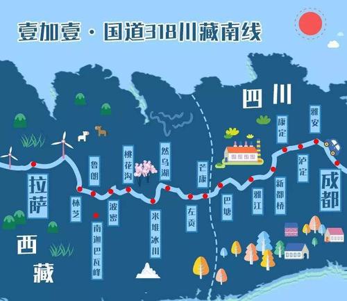 318国道路线图 448x252 - 49kb - jpeg 纪念318国道,新景线旅行社