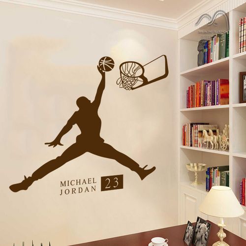 贴纸墙面装饰男生宿舍壁纸墙纸卧室创意贴画 nba 乔丹墙贴篮球明星