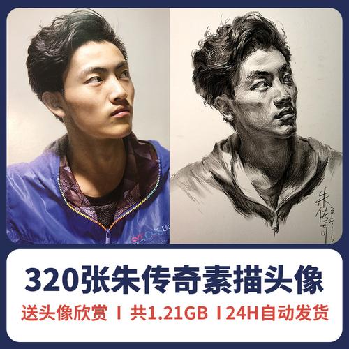 央美艺考名师朱传奇素描头像电子版素材人像头像照片图片写生临摹