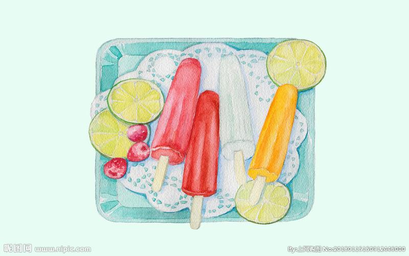 手绘美食插画桌面壁纸图片