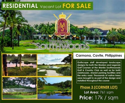 residential vacant lot for sale in manila southwoods, carmona