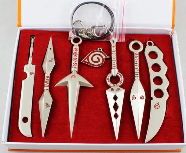 动漫火影忍者 佐助鸣人四苦无 旋转飞镖手里剑对装阿斯玛武器模型