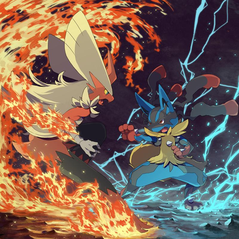 mega路卡利欧 vs mega火焰鸡