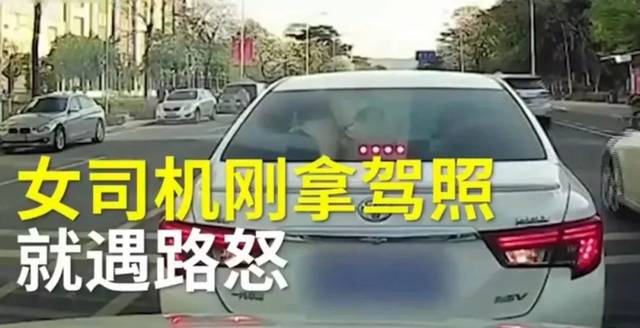 心疼这位女司机一秒 刚拿到驾照不久 就遇上了路怒症司机!