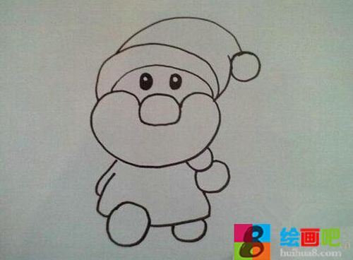 可爱的圣诞老人儿童画简笔画教程
