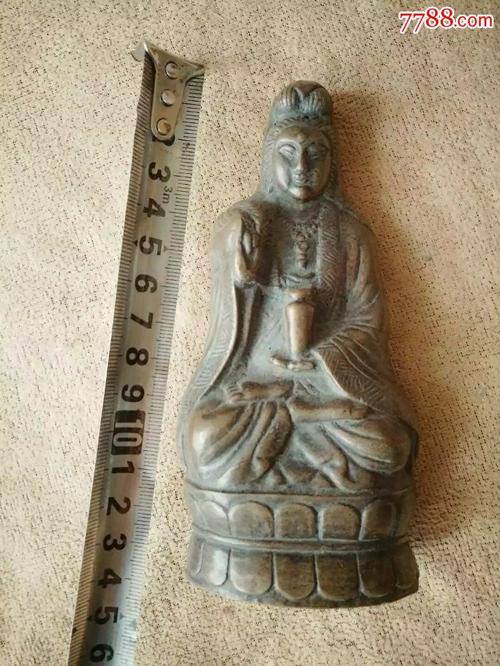 老铜佛像,【清代】黄铜观音,开门老!