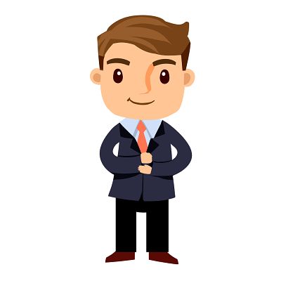 老板站姿卡通人物商务人物经理西装男人png素材