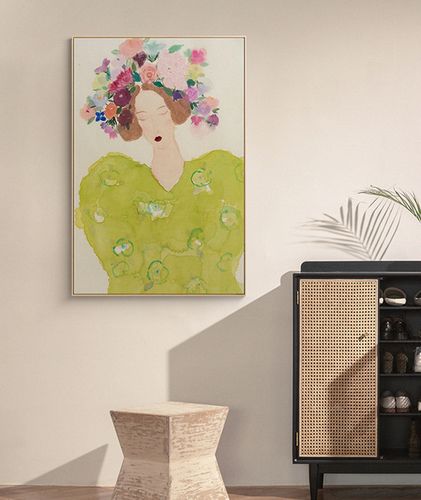 玄关挂画_仟象映画 秦秀娟 水彩女孩 壁画人物 现代