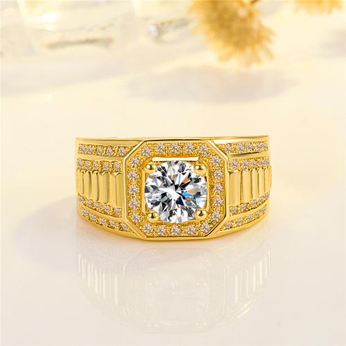 东北亚,中东尺码开口可调节颜色满钻男戒【镀黄金】主要下游平台ebay