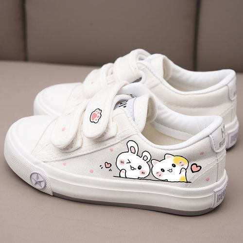蜡比小星童鞋儿童帆布鞋女宝宝小白鞋学生布鞋2021年