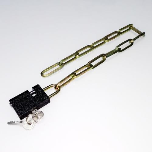 链条锁 自行车 链子锁 摩托车 方头铁链条锁 加粗一字