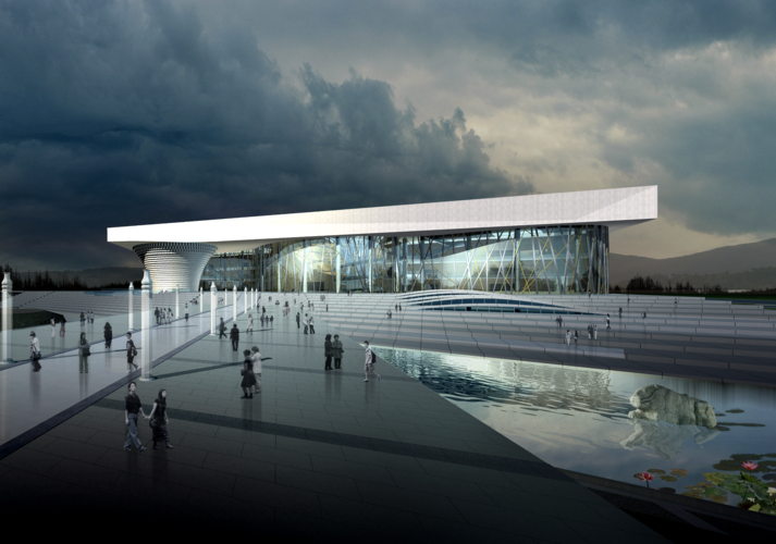 博物馆透视效果图