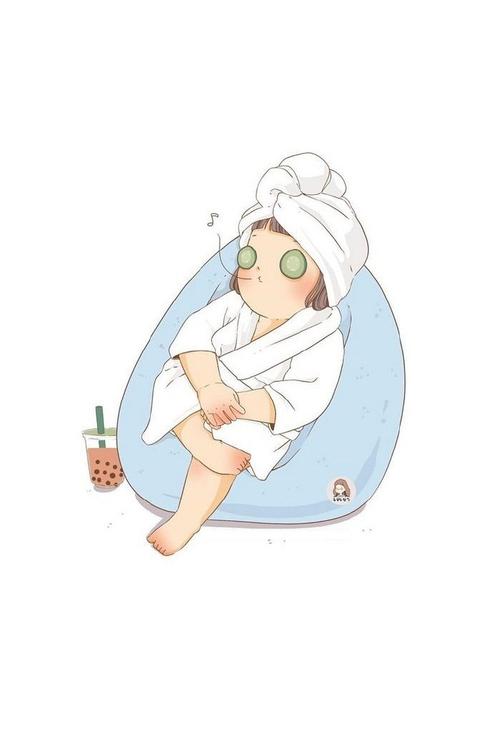 胖女孩的日常插画图片bylekhasukprasert