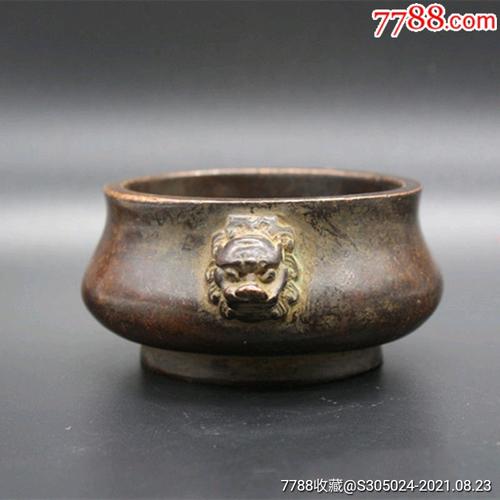 杂项收藏复古香炉狮子头香炉_价格79元【陶诚信古玩店】_第1张