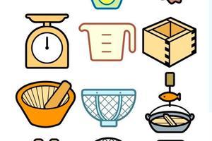 美食家必备厨房用品简笔画