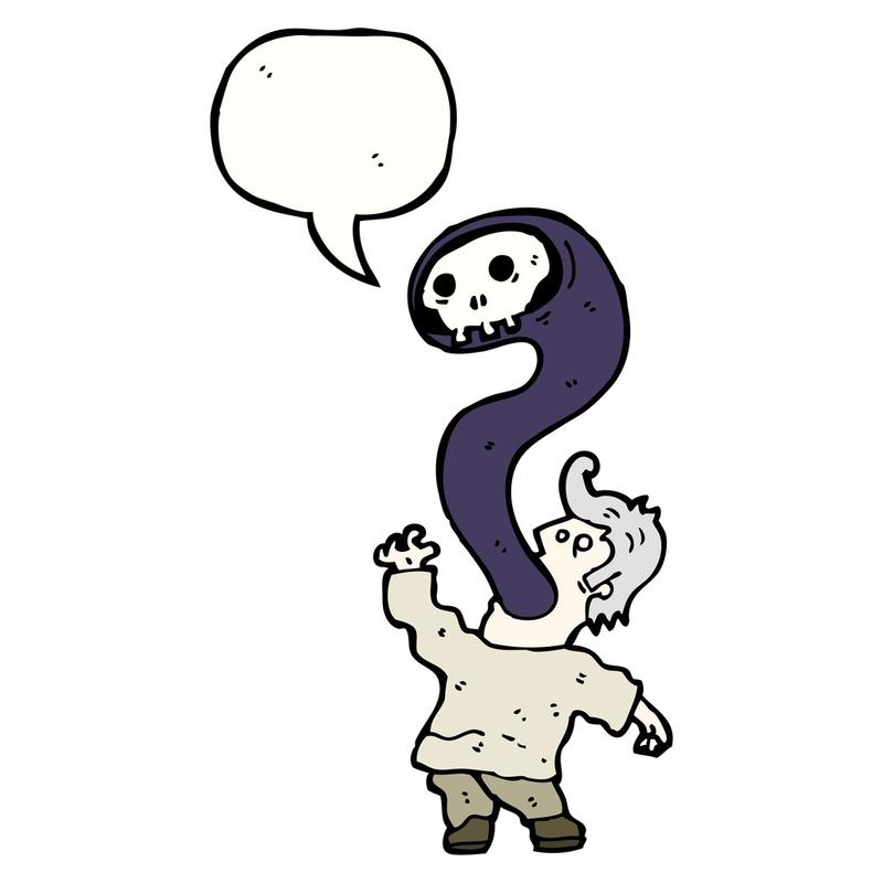 男人拥有的鬼,矢量,卡通漫画在白色背景上的鬼魂附身的人