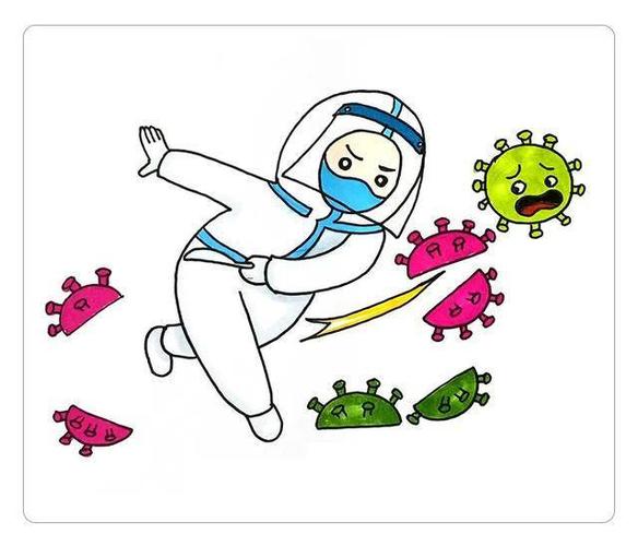 与病毒作战的医生简笔画,为孩子收藏吧