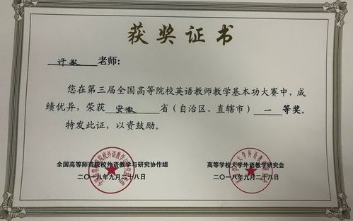 我校教师在第三届全国高等院校英语教师教学基本功大赛中荣获佳绩