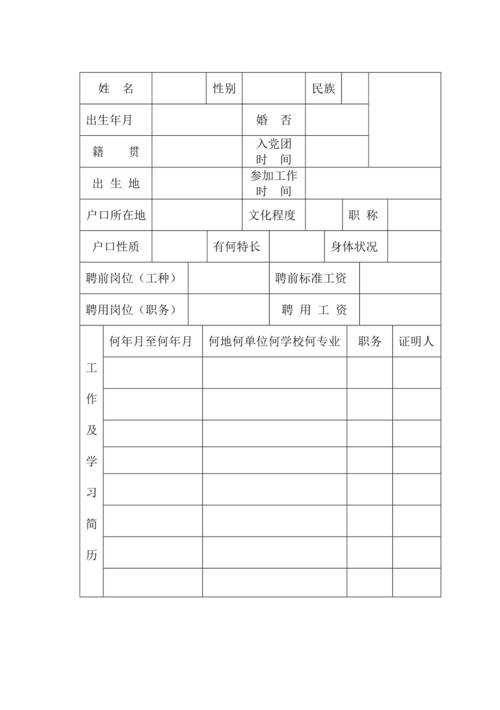 聘用制干部审批表
