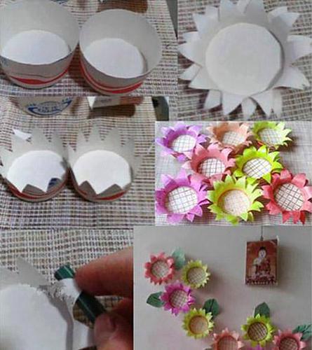 03一次性纸杯手工制作墙面装饰太阳花